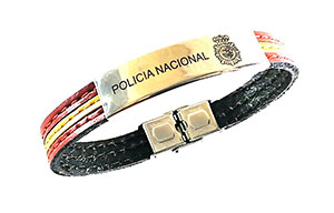 Pulsera de piel escudo policia nacional España